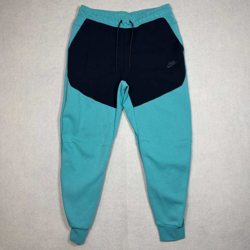 Nike Pants Mens L Tech Fleece Joggers Teal Black Sweatpants CU4495-392